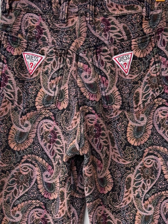 Guess Denim - Guess| Vintage 80s Gorgeous Pink & Black Paisley Mom Style Tapestry Jeans Sz 28